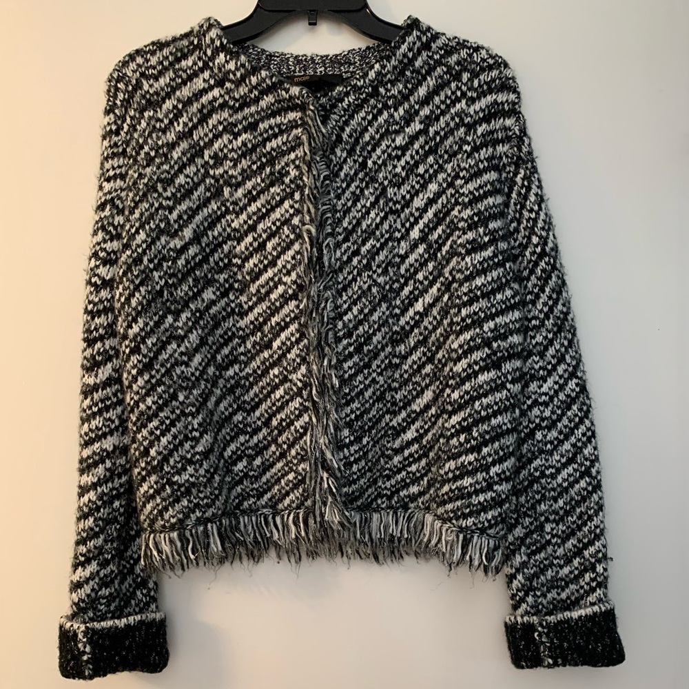 Maje Black White Knit Sweater Size 2